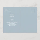 Invitation Carte Postale Mariage d'hiver bleu Icy simple Enregistrer la dat (Dos)