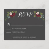 Invitation Carte Postale Mariage d'hiver rustique RSVP (Devant)