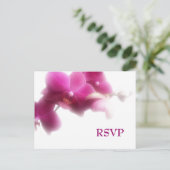 Invitation Carte Postale Mariage d'orchidées roses RSVP (Debout devant)
