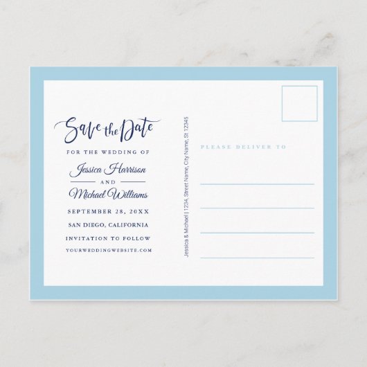 Invitation Carte Postale Mariage du phare d'Ocean Mountain Enregistrer la d (Dos)