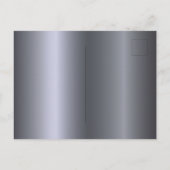 Invitation Carte Postale Mariage élégant et formel avec paillettes argentée (Dos)