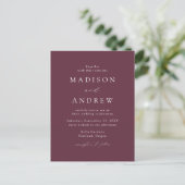 Invitation Carte Postale Mariage Élégant Moderne Code QR Violet (Debout devant)