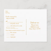 Invitation Carte Postale Mariage élégant rustique marron & dentelle blanche (Dos)