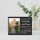 Invitation Carte Postale Mariage Enregistrer la date Janvier 2024 Calendrie (Debout devant)