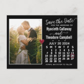 Invitation Carte Postale Mariage Enregistrer la date juillet 2024 Calendrie (Devant)