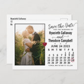 Invitation Carte Postale Mariage Enregistrer la date Juin 2023 Calendrier P (Devant / Derrière)