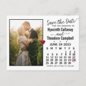 Invitation Carte Postale Mariage Enregistrer la date Juin 2023 Calendrier P (Devant)