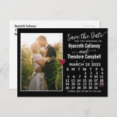 Invitation Carte Postale Mariage Enregistrer la date Mars 2023 Calendrier P (Devant / Derrière)
