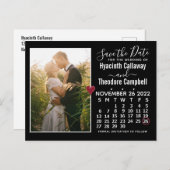 Invitation Carte Postale Mariage Enregistrer la date novembre 2022 Calendri (Devant / Derrière)