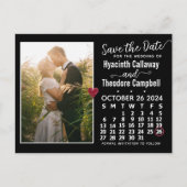 Invitation Carte Postale Mariage Enregistrer la date Octobre 2024 Calendrie (Devant)