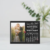 Invitation Carte Postale Mariage Enregistrer la date Octobre 2024 Calendrie (Debout devant)