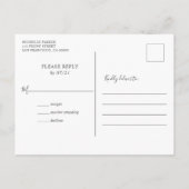 Invitation Carte Postale Mariage Eucalyptus vert moderne RSVP (Dos)