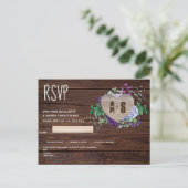 Invitation Carte Postale Mariage floral rustique RSVP Card Sv (Debout devant)