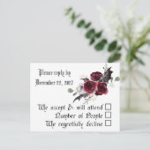 Invitation Carte Postale Mariage foncé Spider Web Coffin Mariage gothique R (Debout devant)