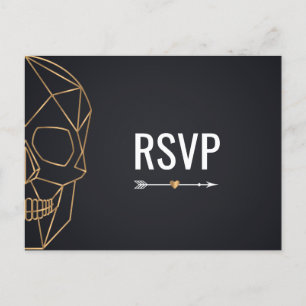 Invitation Carte Postale Mariage géométrique du crâne RSVP