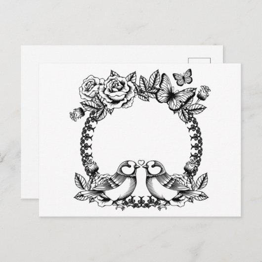 Invitation Carte Postale Mariage Inséparable (Devant / Derrière)