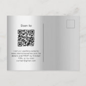 Invitation Carte Postale Mariage lavande argent eucalyptus QR code RSVP (Dos)