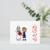 Invitation Carte Postale Mariage lesbien une mariée (Debout devant)