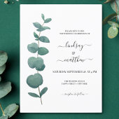 Invitation Carte Postale Mariage minimal d'eucalyptus