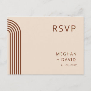 Invitation Carte Postale Mariage Moderne Bohème Rustique Terracotta Arqué