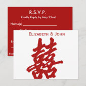 Invitation Carte Postale Mariage moderne double bonheur RSVP (Devant / Derrière)