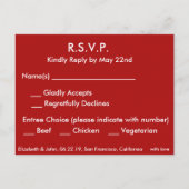 Invitation Carte Postale Mariage moderne double bonheur RSVP (Dos)