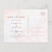 Invitation Carte Postale Mariage moderne Enregistrer La Date Photo Collage (Dos)