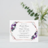 Invitation Carte Postale Mariage Moderne Floral Script Géographique (Debout devant)