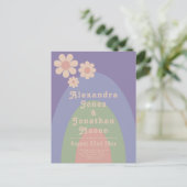 Invitation Carte Postale Mariage Moderne Rétro Arche de Daisy (Debout devant)