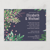 Invitation Carte Postale Mariage moderne rose verdure (Devant)