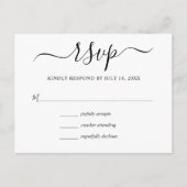 Invitation Carte Postale Mariage moderne simple RSVP (Devant)