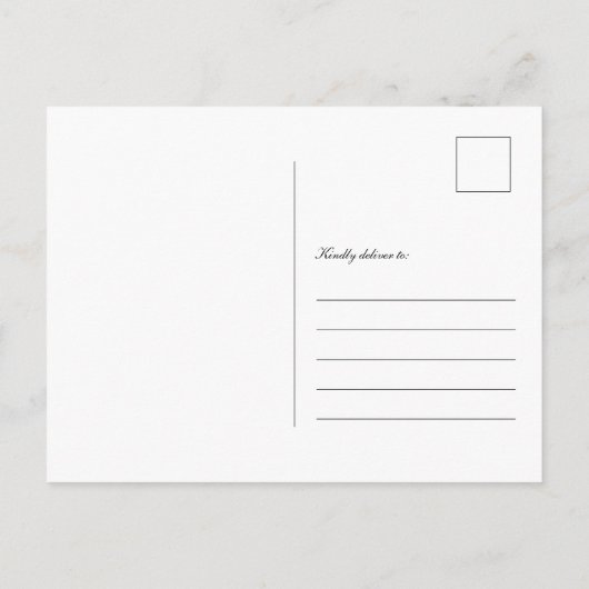 Invitation Carte Postale Mariage noir blanc minimal moderne Enregistrer la  (Dos)
