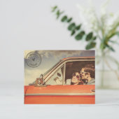 Invitation Carte Postale mariage nostalgique vintage (Debout devant)