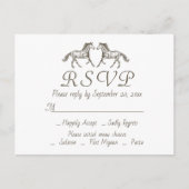 Invitation Carte Postale Mariage occidental RSVP Cheval Rustique Pays (Devant)