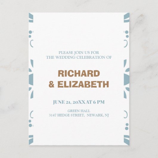 Invitation Carte Postale Mariage personnalisé (Devant)