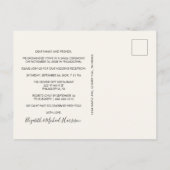 Invitation Carte Postale Mariage Photo Arche de la Fête de Bonheur Éternel (Dos)