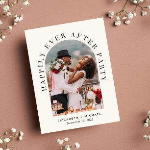 Invitation Carte Postale Mariage Photo Arche de la Fête de Bonheur Éternel