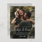 Invitation Carte Postale Mariage photo de script moderne (Devant / Derrière)