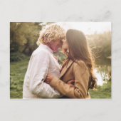 Invitation Carte Postale Mariage photo Eucalyptus couleur simple (Dos)