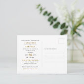Invitation Carte Postale Mariage photo moderne Champagne Gold (Debout devant)