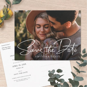 Invitation Carte Postale Mariage photo moderne simple et élégant