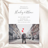 Invitation Carte Postale Mariage photo simple moderne