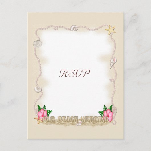 Invitation Carte Postale Mariage plage RSVP (Devant)