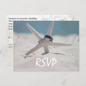 Invitation Carte Postale Mariage plage RSVP avec photo (Devant / Derrière)