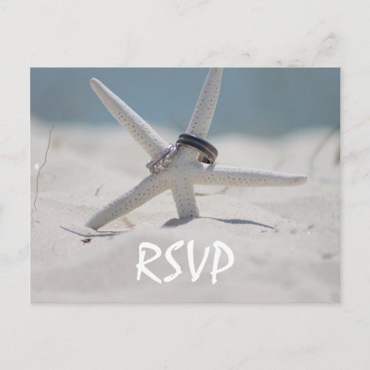 Invitation Carte Postale Mariage plage RSVP avec photo (Devant)