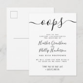 Invitation Carte Postale Mariage reporté : Annonce officielle de report de  (Devant / Derrière)
