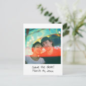 Invitation Carte Postale Mariage rétro, annoncez la date de sauvegarde (Debout devant)