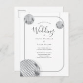 Invitation Carte Postale Mariage rétro Disco (Devant / Derrière)