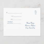 Invitation Carte Postale Mariage Royal Blue Purple Peacock Plumes (Dos)