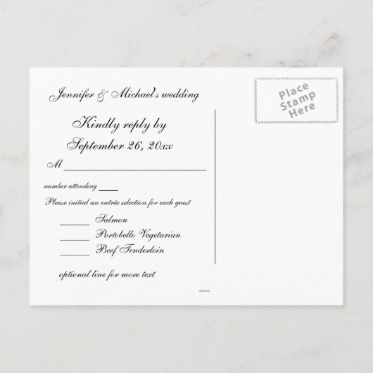 Invitation Carte Postale Mariage RSVP Blue Hydrangea (Dos)